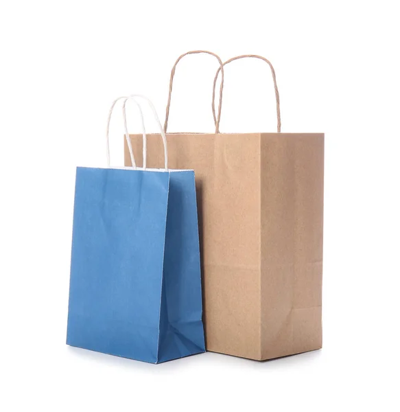 Paper Shopping Bags White Background — Stock Photo, Image