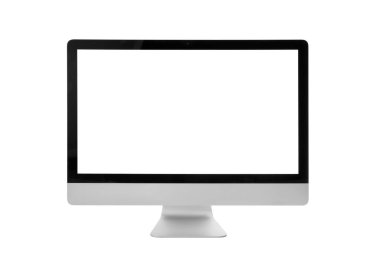 Beyaz arkaplanda modern PC monitörü