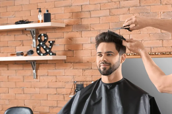 Hairdresser Working Client Salon — Stock Photo, Image