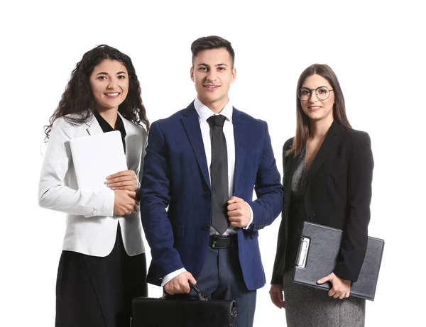 Jonge Zakenmensen Witte Achtergrond — Stockfoto