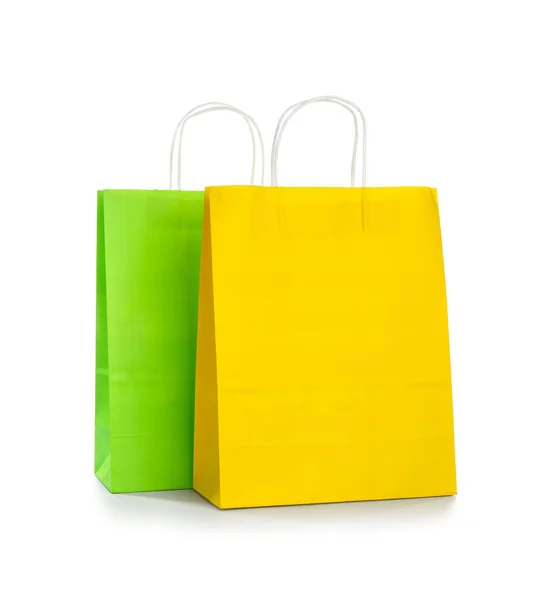 Paper Shopping Bags White Background — Stock Photo, Image
