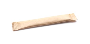 Beyaz arkaplanda şekerli paket