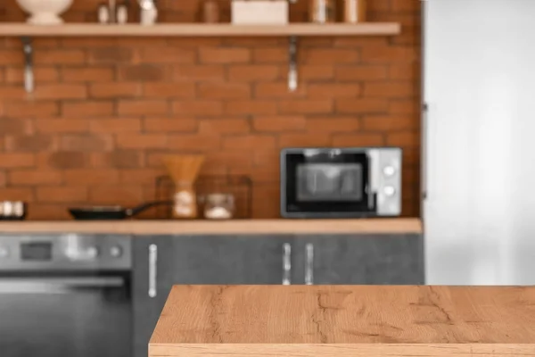 Mesa Vazia Cozinha Moderna — Fotografia de Stock