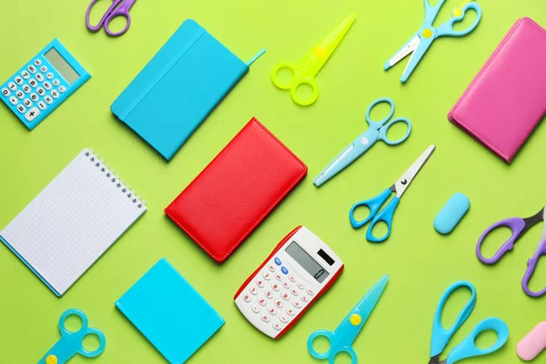 School Supplies Color Background — Stock Photo, Image
