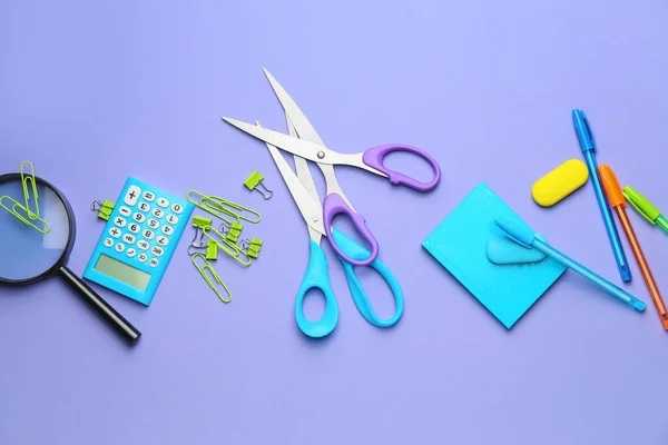 School Supplies Color Background — Stock Photo, Image