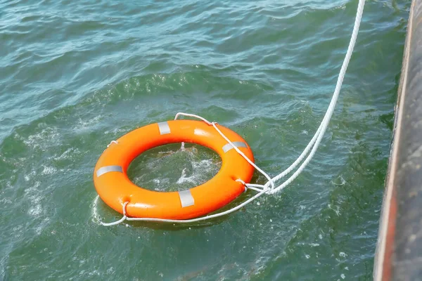 Lifebuoy ring floating on water