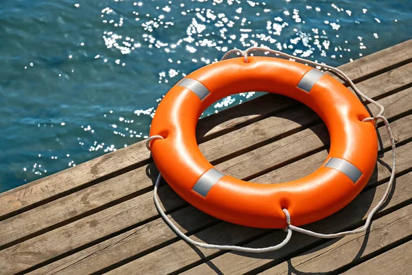 Lifebuoy ring on berth outdoors