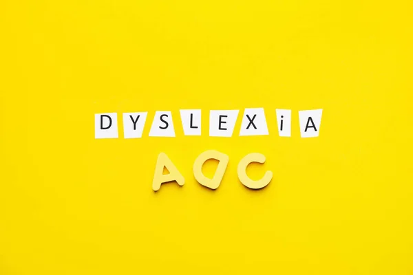 Word Dyslexia Letters Color Background — Stock Photo, Image