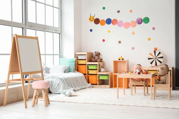 Stylish Interior Modern Playroom Kindergarten — Stock Photo, Image