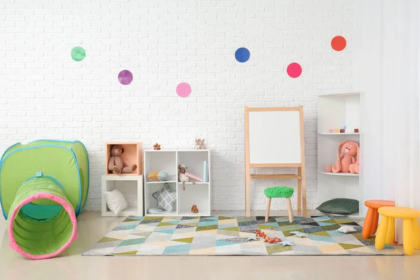 Stylish Interior Modern Playroom Kindergarten — Stock Photo, Image