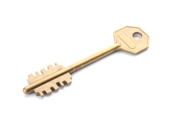 Old Key White Background Stock Picture