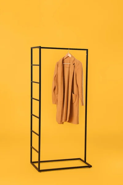 Stylish Hanger Female Clothes Color Background — Stock Photo, Image