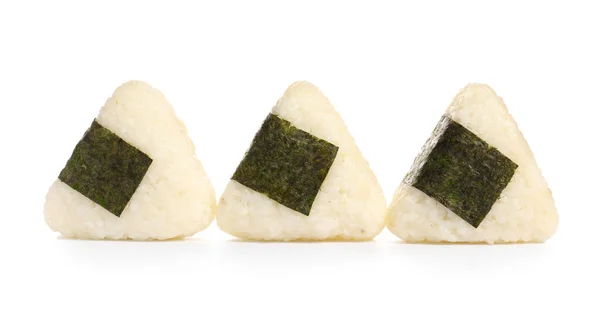 Traditionella Japanska Onigiri Vit Bakgrund — Stockfoto