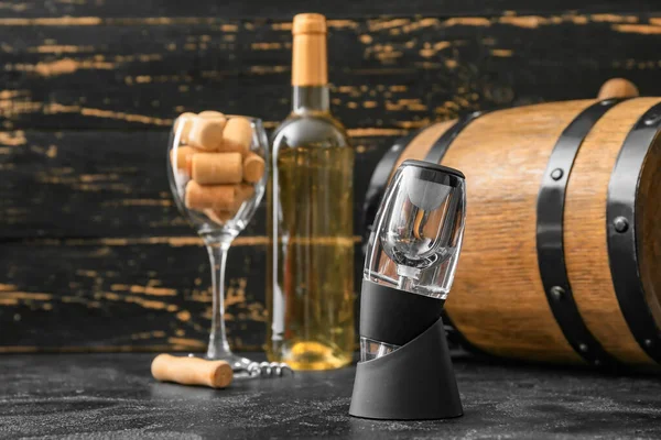 Aerator for wine on dark background