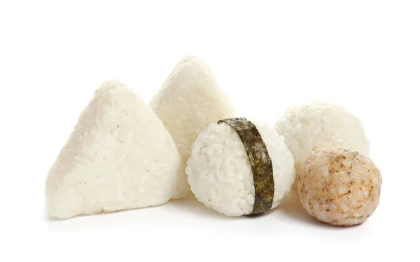 Onigiri Tradicional Japonés Sobre Fondo Blanco — Foto de Stock