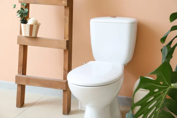 Moderní Toaletní Mísa Interiéru Toalety — Stock fotografie