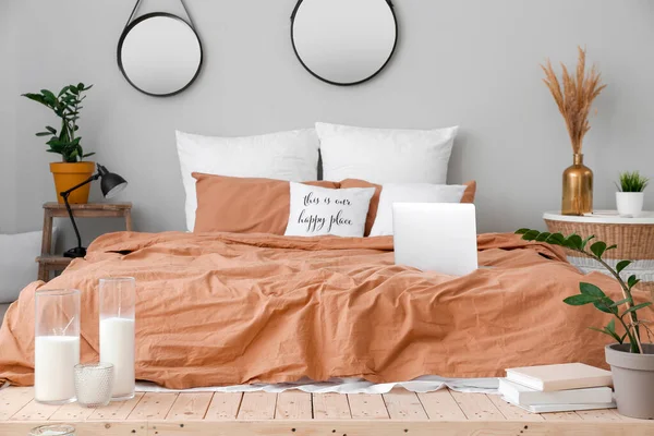 Stylish Interior Modern Bedroom — Stock Photo, Image