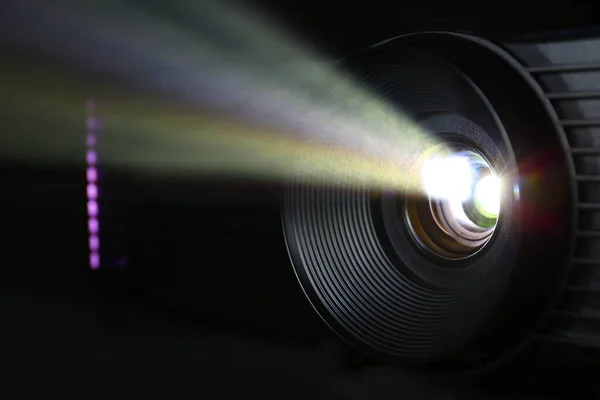 Glowing Modern Video Projector Closeup — Stock Photo, Image