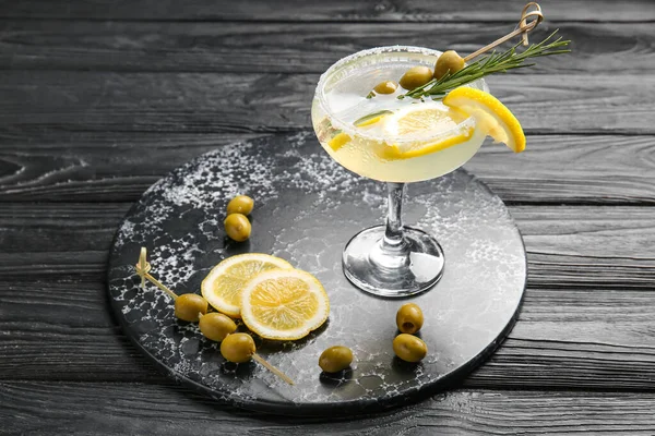 Glas Lekkere Martini Cocktail Tafel — Stockfoto