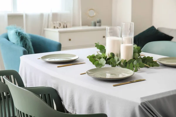 Table Set Modern Stylish Dining Room — Stock Photo, Image