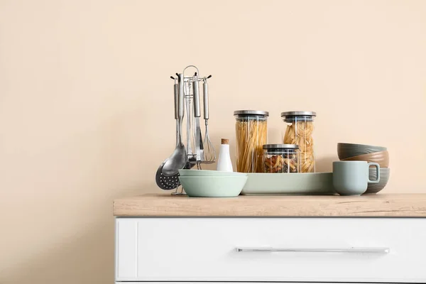 Set Utensils Kitchen Counter — Stock Photo, Image