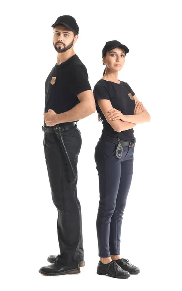 Police Officers White Background — Stock Photo, Image