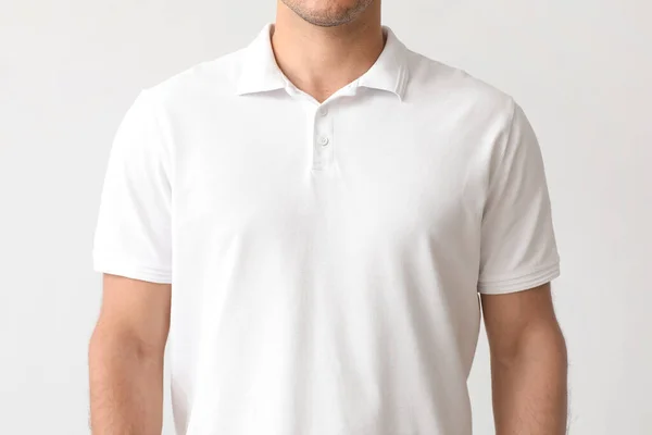 Giovane Elegante Shirt Sfondo Chiaro — Foto Stock