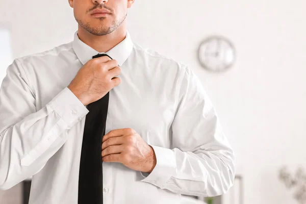 Young Businessman Wearing Stylish Shirt Office — Stock Photo, Image