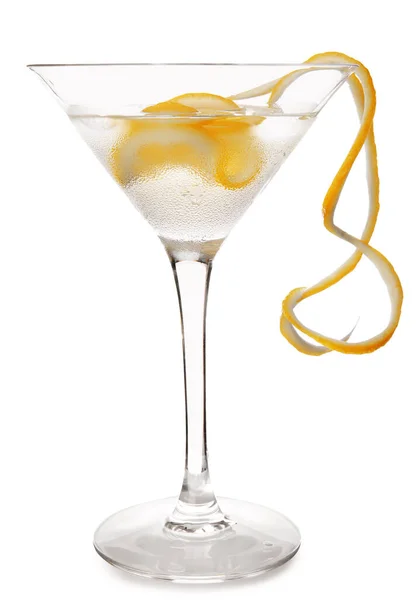 Bicchiere Gustoso Cocktail Martini Sfondo Bianco — Foto Stock