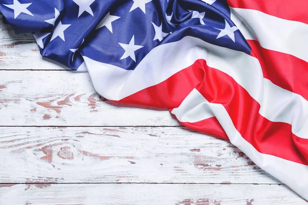 Usa Flag Light Wooden Background — Stock Photo, Image