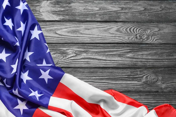 Usa Flag Dark Wooden Background — Stock Photo, Image