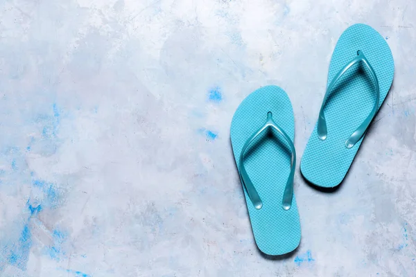 Stylish Flip Flops Color Background — Stock Photo, Image