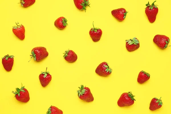 Fresh Ripe Strawberry Color Background — Stock Photo, Image