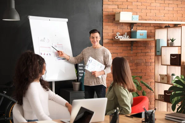 Ofiste çalışan genç iş adamları