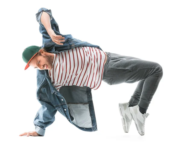 Male Hip Hop Dancer White Background — Stock Photo, Image