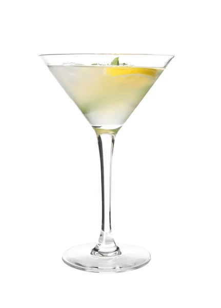 Bicchiere Gustoso Cocktail Martini Sfondo Bianco — Foto Stock