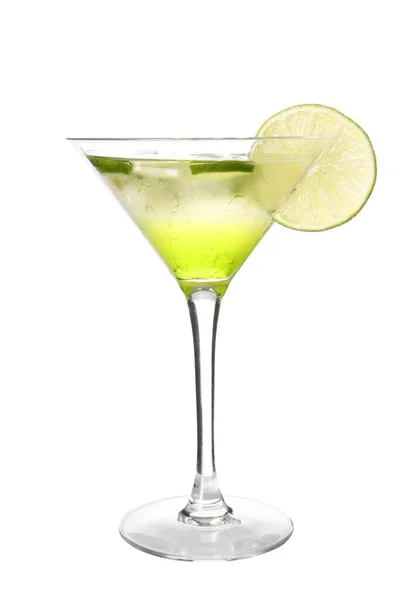 Bicchiere Gustoso Cocktail Martini Sfondo Bianco — Foto Stock