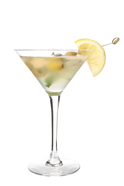 Bicchiere Gustoso Cocktail Martini Sfondo Bianco — Foto Stock