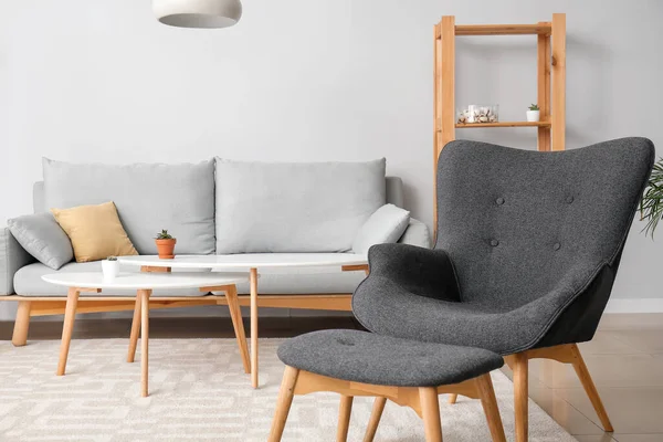 Interieur Van Moderne Woonkamer Met Fauteuil — Stockfoto