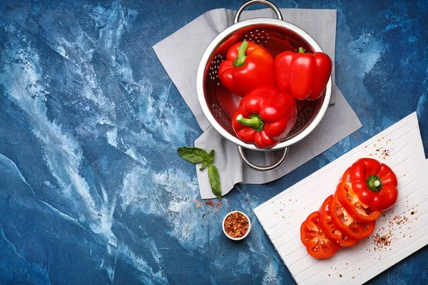 Composition Red Bell Pepper Table — Stock Photo, Image