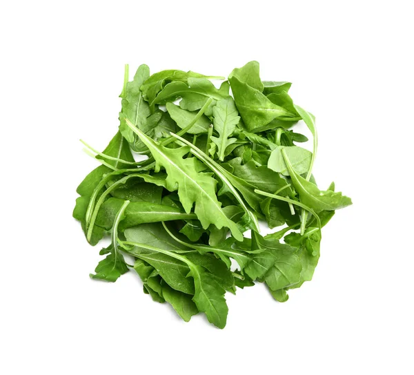 Arugula Fresco Sobre Fundo Branco — Fotografia de Stock