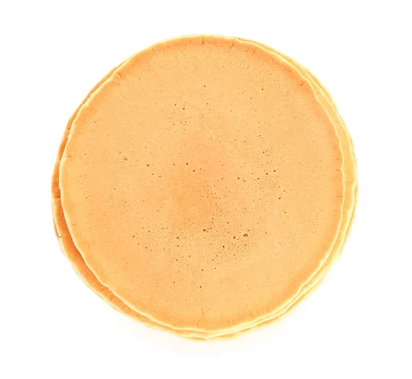 Smaklig Pannkakor Vit Bakgrund — Stockfoto