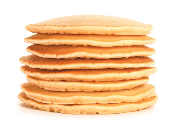 Smaklig Pannkakor Vit Bakgrund — Stockfoto