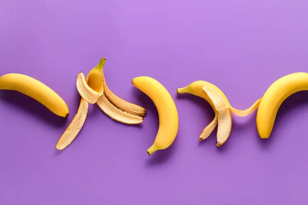 Ripe Bananas Color Background — Stock Photo, Image