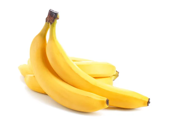 Rijp Bananen Witte Achtergrond — Stockfoto