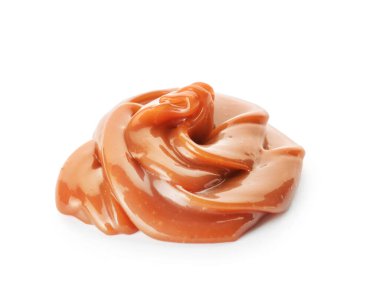 Beyaz arkaplanda sıvı karamel