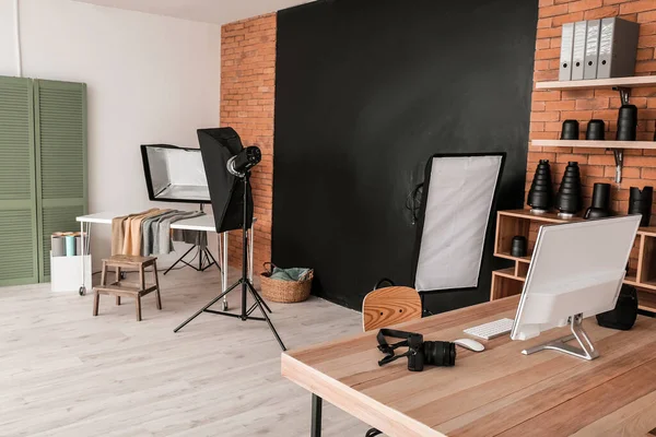 Innenraum Des Fotostudios Mit Moderner Ausstattung — Stockfoto