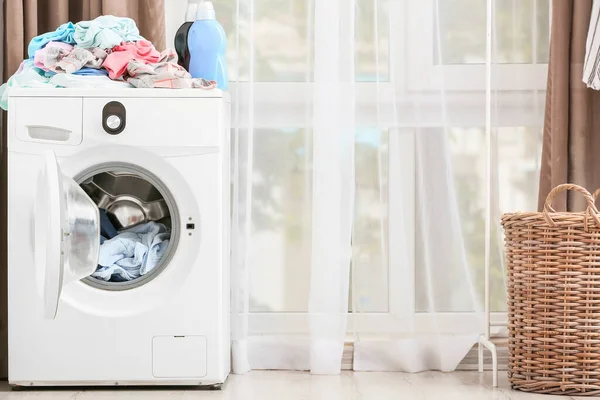 Washing Machine Laundry Bathroom — Stock Photo, Image