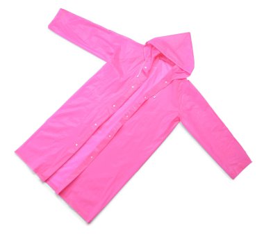 Beyaz arkaplanda şık bir yağmurluk