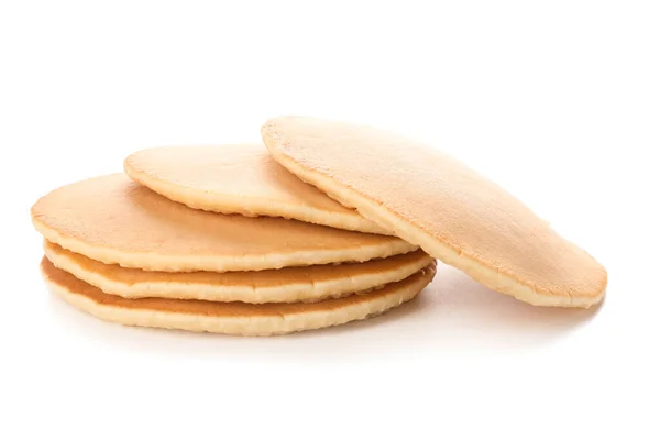 Smaklig Pannkakor Vit Bakgrund — Stockfoto